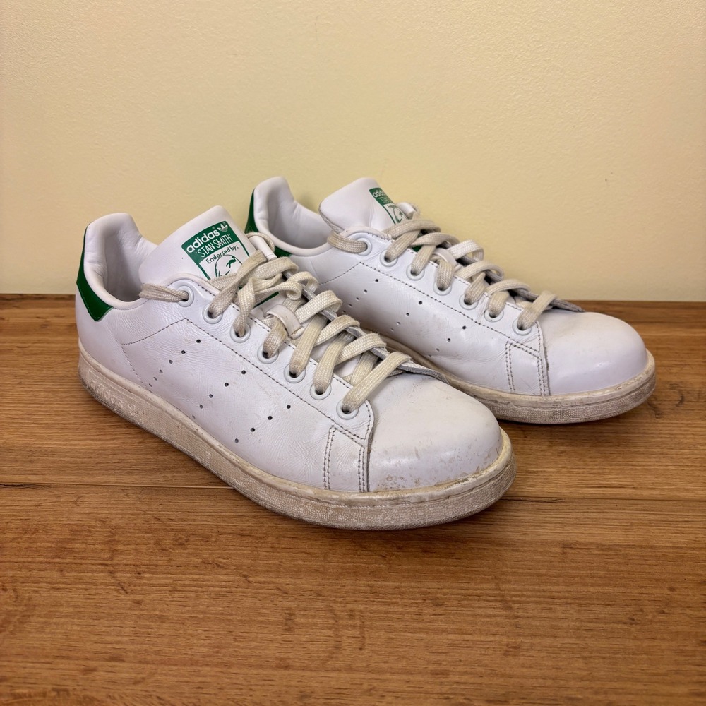 ADIDAS Stan Smith Sneaker‎ Shoe White Green Women Size 9 Casual Everyday Comfort